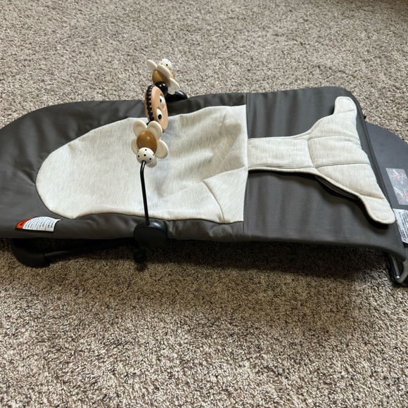 Gray and White Baby Bjorn Bouncer with Toy - Picture 4 of 4